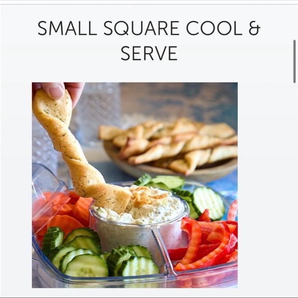 THE PAMPERED CHEF Small Square Chill  & Serve Versatile Covered Tray 9x9 - Picture 8 of 16